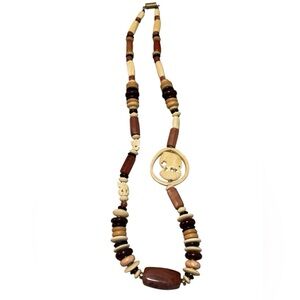 African Elephant Carved Bone Necklace – Tribal Style
